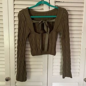 Cider Sage Green Knit Sweater